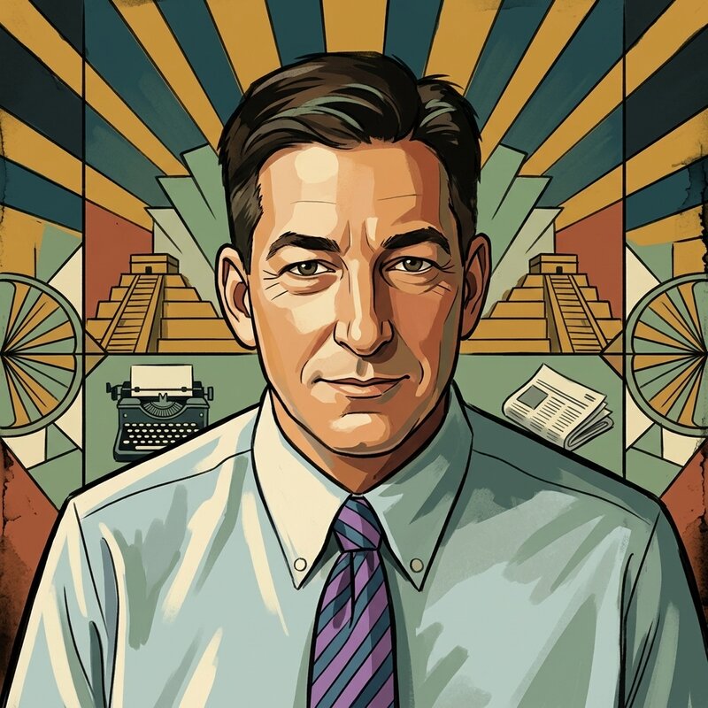 Art Deco portrait of Glenn