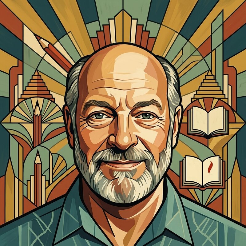 Art Deco portrait of Klausner