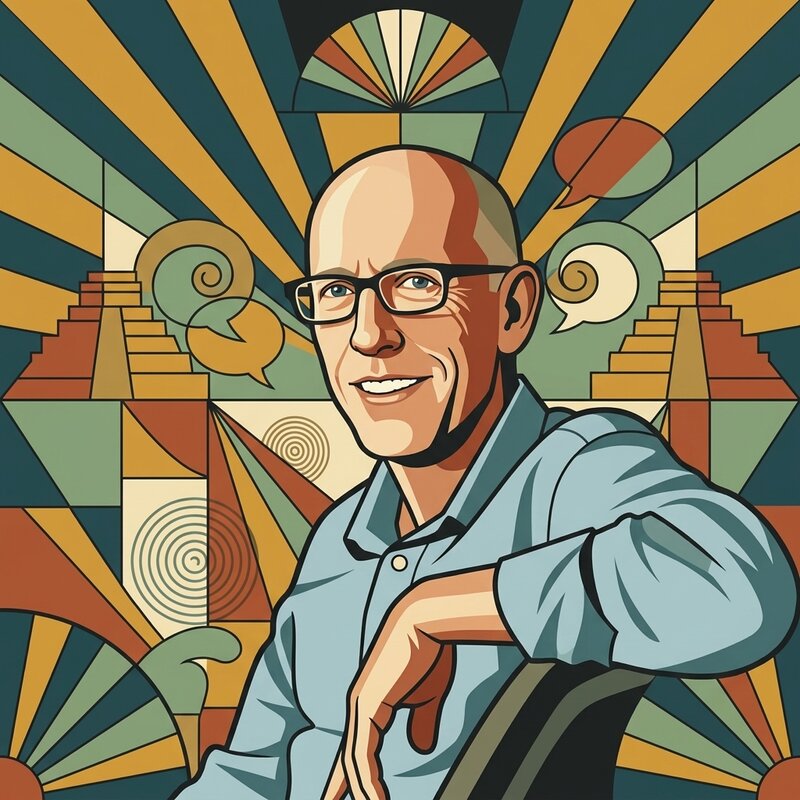 Art Deco portrait of Scott
